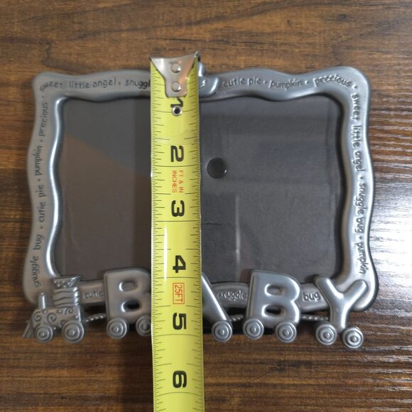 Malden Baby Pewter Picture Frame 3.5" X 5" Photos Train Baby Shower Christening - Picture 11 of 13